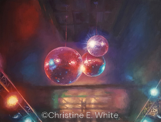 Christine White - Art, Disco, 14X18, oil painting