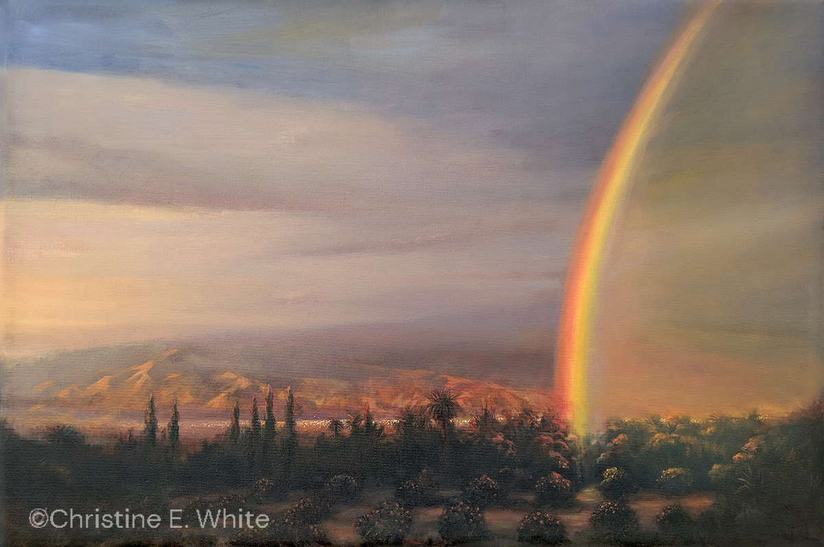 Christine White, Art - Paint Harmonic, Prospecting At Dusk, 24x36, oil on canvas