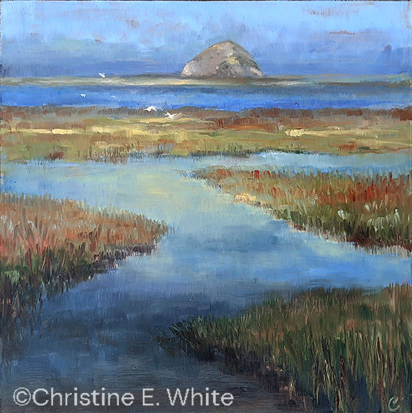 Estuary - Morro Bay, 8x8, oil on panel, Christine White