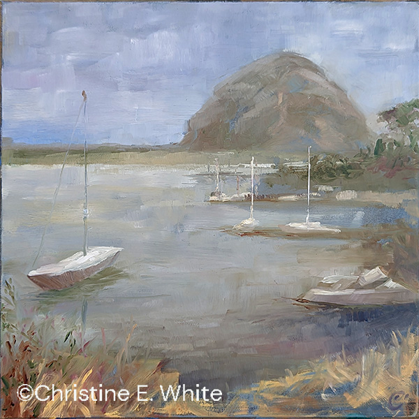 Moods - Morro Bay, 8x8, oil on panel, Christine White